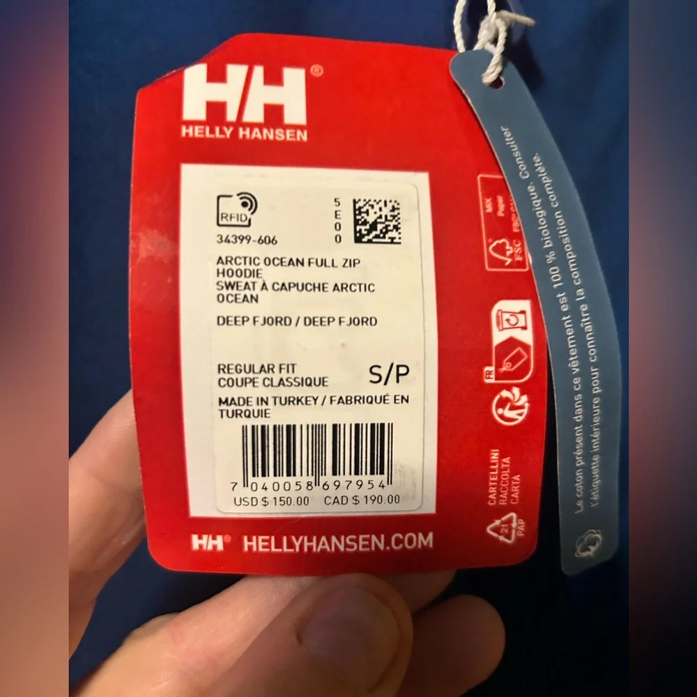 Helly Hansen NWT Men's Blue Jacket $150 organic sailing ocean - Picture 2 of 8